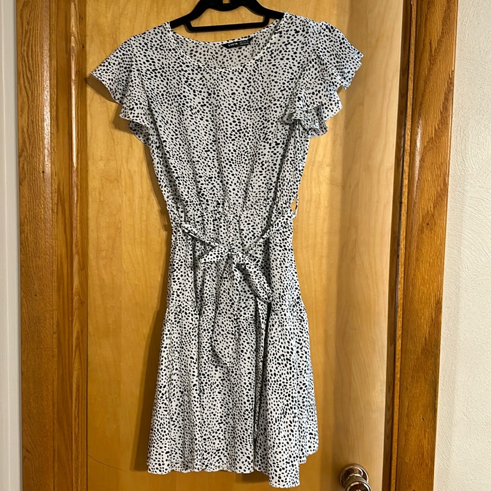 SHEIN Black and White Spotted Dress